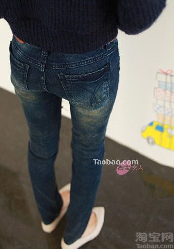 复古,褶皱,破洞 韩国女生最爱牛仔裤